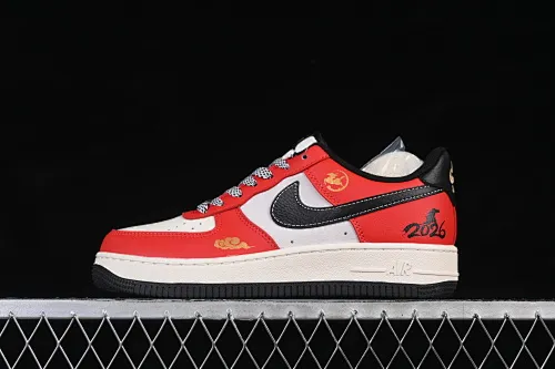 All categories Nk Air Force 1 Air Force series Nk Air Force 1 Low Air Force low top Nike Air Force 1'07 Low Year of the Horse limited edition Xiangyunmi black and red Air Force 1 low top casual sneakers MZ9588-818